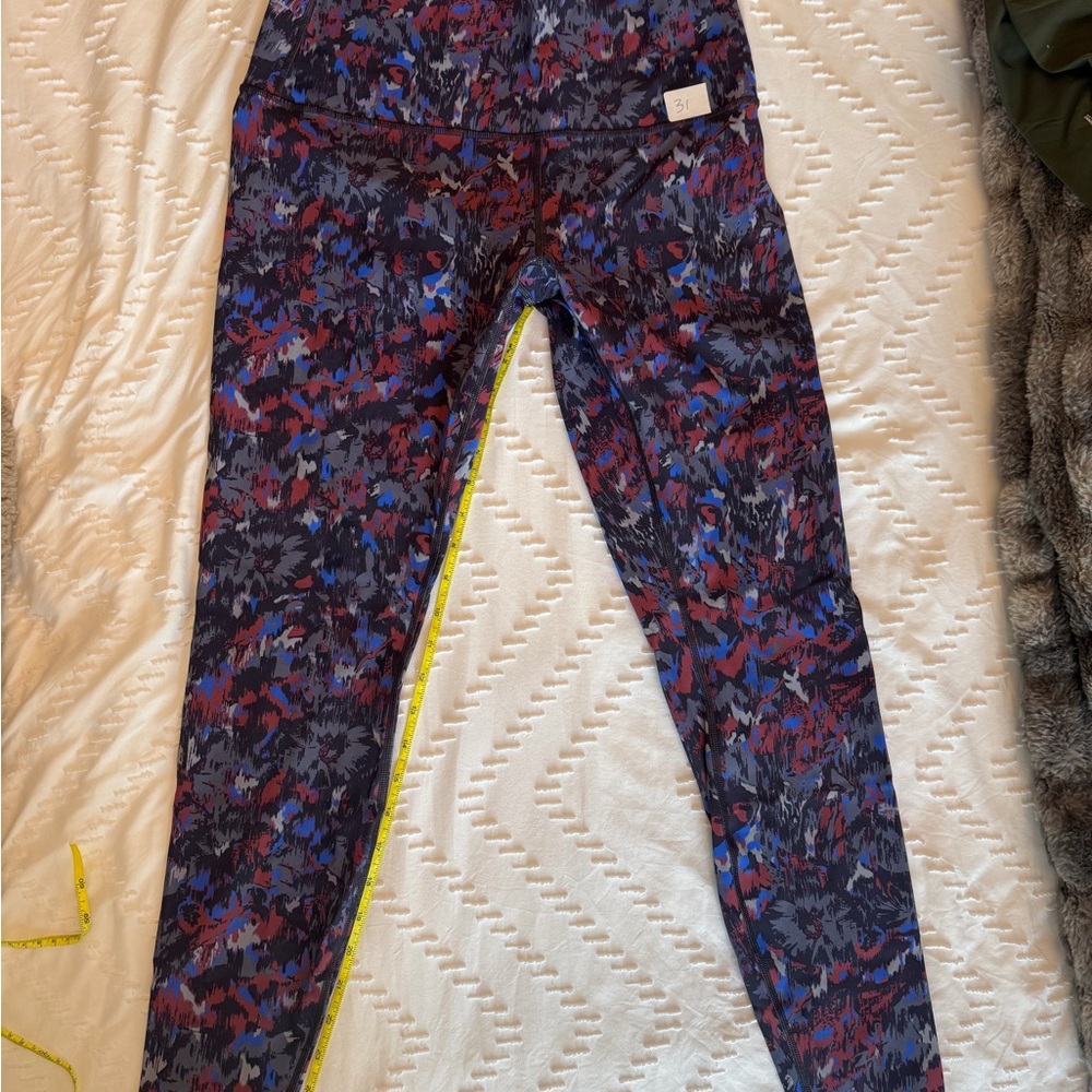 Lululemon Athletica Blue and Red Patterned Leggings